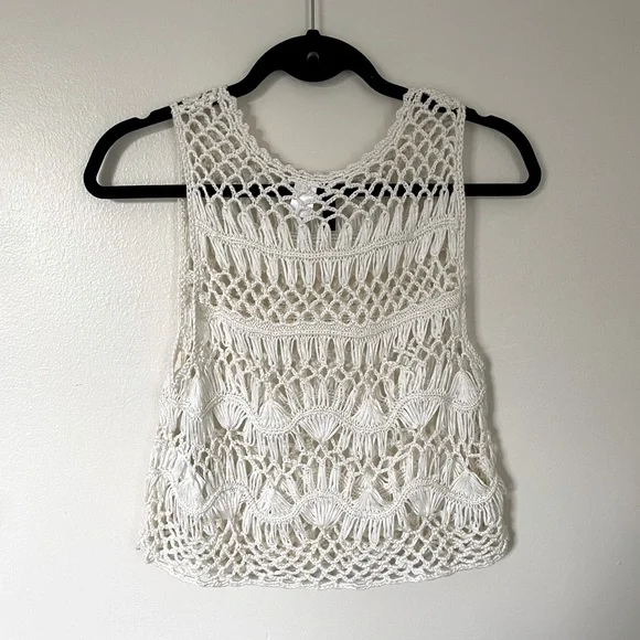 Divided H&M | White Crochet Crop Tank | Size Small - Picture 10 of 12